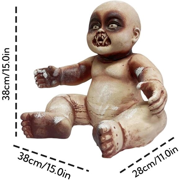 Halloween EraSpooky 15 Inches Creepy Ghost Baby Horror Haunted House Decor - Picture 4 of 4